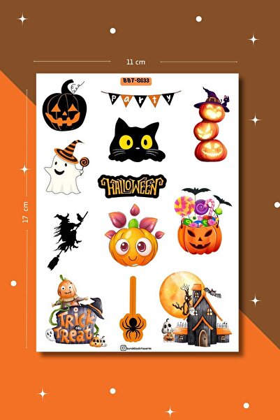 Burak Baskı Tasarım مجموعة ملصقات على شكل قرع الهالوين - جدول أعمال - مخطط - ...