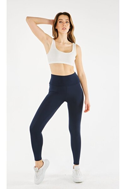 DREAM FASHION Αθλητικό κολάν σε μπλε ναυτικό χρώμα με ψηλή μέση