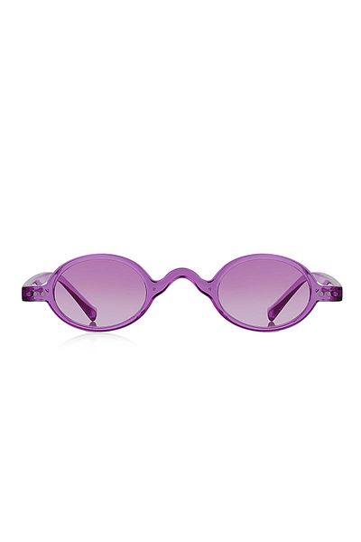 Kinary Round Unisex Sunglasses Transparent Purple 1028