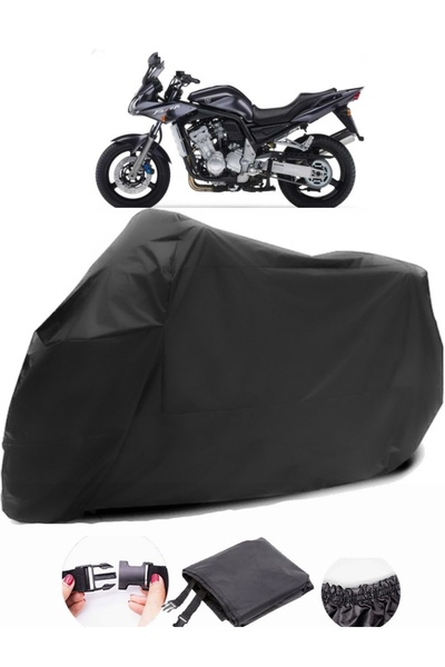 AutoEN مشمع دراجة نارية أسود من ياماها FZS1000، نسيج متين مقاوم للماء