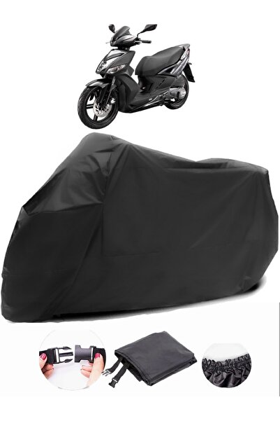 AutoEN Kymco Agility 16+ 150 Black Motorcycle Tarpaulin Waterproof Durable Fa...