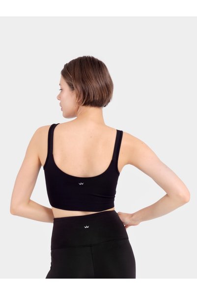 Stage Activewear Black Bra with Line Piping Detail