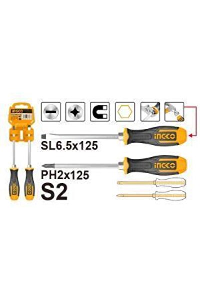 Ingco 2'li Darbeli Tornavida Seti