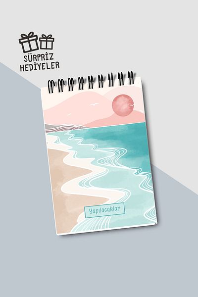 Eldesen Tasarım Do List A6 Notebook with Flexible Cardboard Cover, Mini Notebook