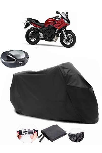 AutoEN Yamaha FZ6 Fazer S2 Rear Bag Compatible Black Motorcycle Tarpaulin Waterproof Durable Fabric