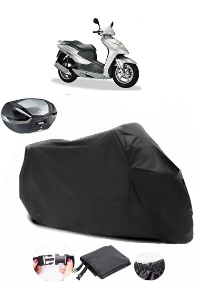 AutoEN Honda Dylan 125 Rear Bag Compatible Black Motorcycle Tarpaulin Waterproof Durable Fabric