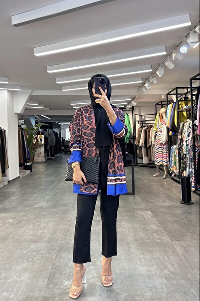 Sawosh Leopard Pattern Jacket BLUE
