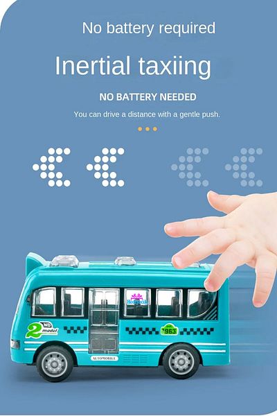 hediyecik Frictional 4-Piece Toy Bus Set 12 cm