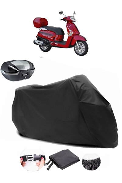 AutoEN Kymco Like 200i Backpack Compatible Black Motorcycle Tarpaulin Waterpr...