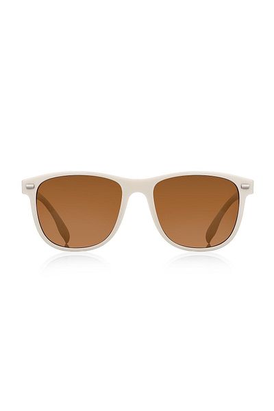 Kinary Classic Vintage Unisex Sunglasses Cream