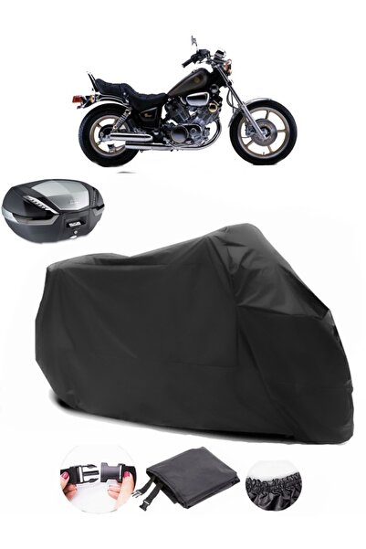 AutoEN Yamaha Virago XV 750 Rear Bag Compatible Black Motorcycle Tarpaulin Wa...