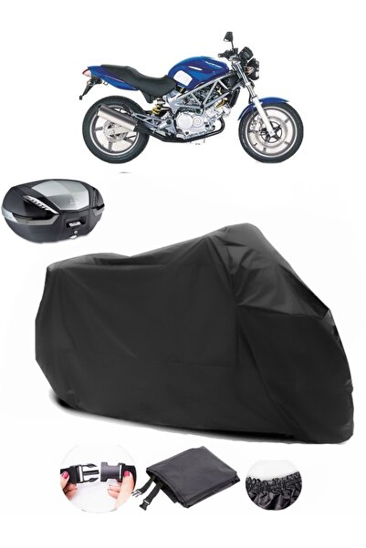 AutoEN Honda VTR 250 Rear Bag Compatible Black Motorcycle Tarpaulin Waterproo...