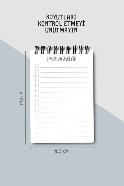 Eldesen Tasarım Do List A6 Notebook with Flexible Cardboard Cover, Mini Notebook