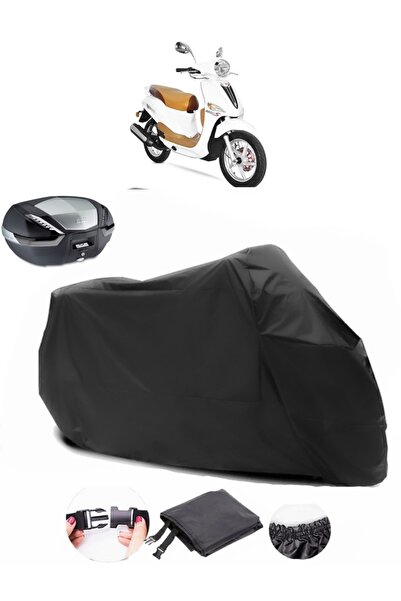 AutoEN Yuki YK 150 T-3 Rear Bag Compatible Black Motorcycle Tarpaulin Waterpr...