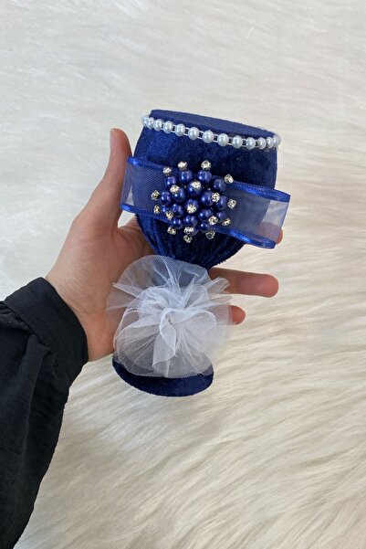 ZEYMERADE Navy Blue Wedding Needle Holder for Wedding Jewelry, Henna Night Br...