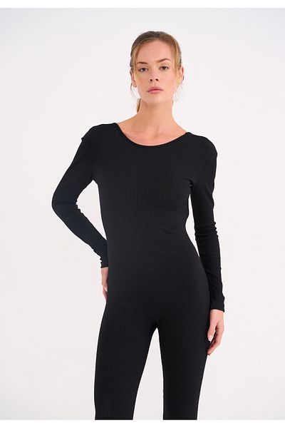La Sarta Rochie salopetă neagră pentru femei Zarina