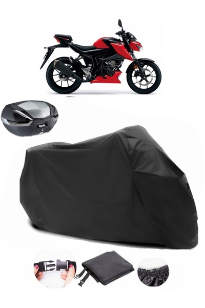 AutoEN Suzuki GSX-S 125 Rear Bag Compatible Black Motorcycle Tarpaulin Waterp...