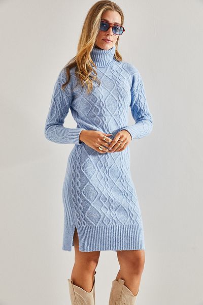 Bianco Lucci Rochie de tricotaje de damă, împletită din păr