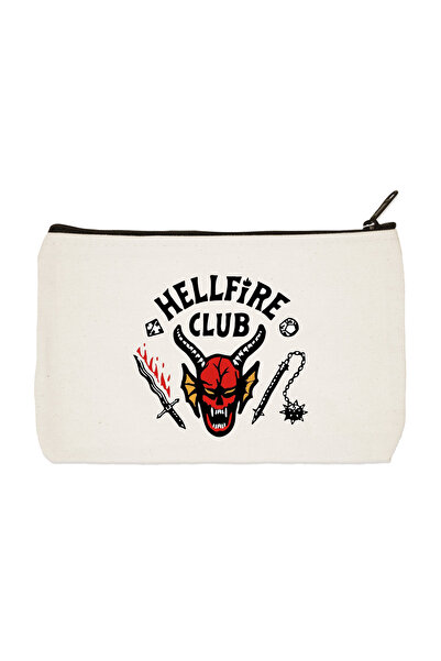 designedfy حقيبة مكياج من القماش المطبوع من Hellfire Club، وحامل أقلام، وحقيب...