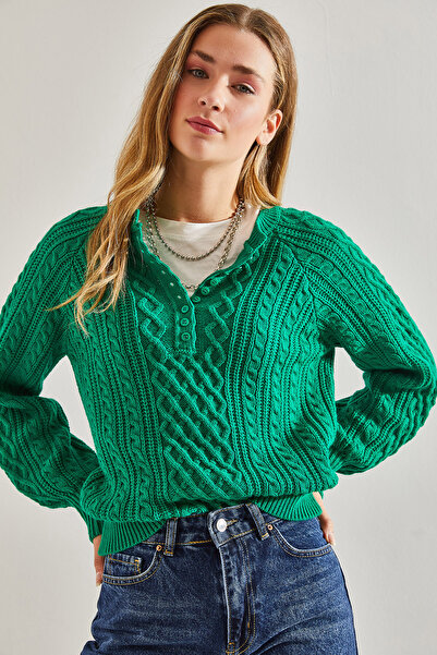 Bianco Lucci Γυναικείο πλεκτό πουλόβερ με κουμπιά