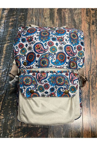Street Bag Ethnic Αυθεντικό σακίδιο πλάτης με μποέμ με κάλυμμα Καθημερινή χρήση σε κάμπινγκ ταξιδιού