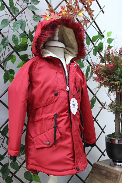 mikam KIZ ÇOCUK KIŞLIK AVM İÇİ KÜRKLÜ BONDİ KUMAŞ MONT KABAN