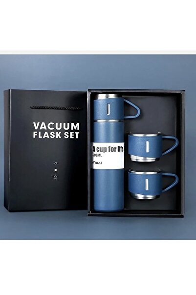 İkiahome Vacuum Flask Set 3 Bardaklı Termos 500ml