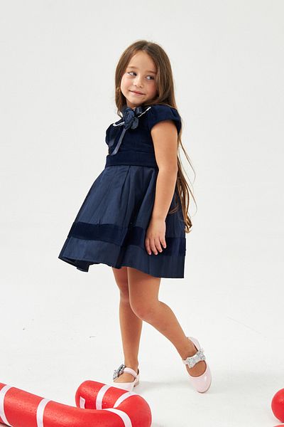 Polin Navy Blue Stylish Girl's Dress