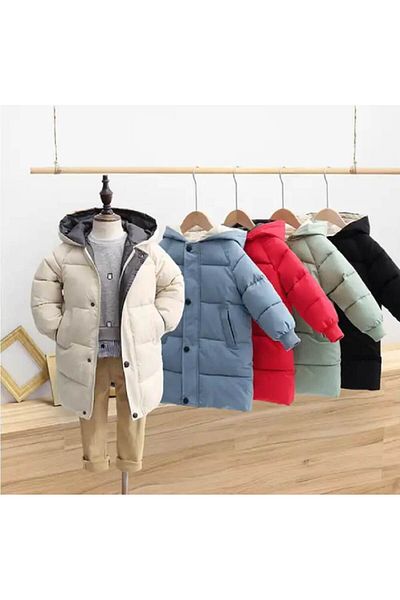naynes Children's Autumn Winter Coats, Boys and Girls Hooded Winter Fleece Jacket (110 cm/3-4 Years/Red)