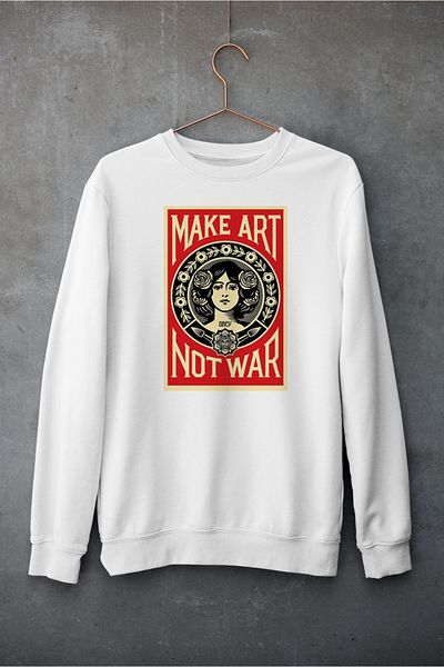 Raf Coll Unisex Oversize Crew Neck Picture And Combat Ψηφιακή στάμπα φούτερ με δύο νήματα εσωτερικά ανυψωμένα
