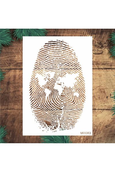 STENCİLTASARIM MIX063 Fingerprint Painting Template - Decorative Wall and Item Painting Templates