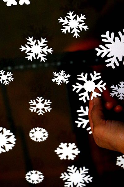 Vice Snowflakes Sticker Set - New Year Glass Ornament Snowflake 60 pieces