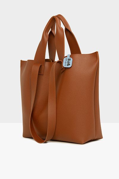 Bagmori Tan Women's Double Strap Textured Large Tote Bag M000008166