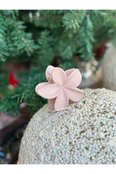 QUEEN AKSESUAR Imported luxury fashion trend matte color powder pink aloha lotus flower women's child buckle large size