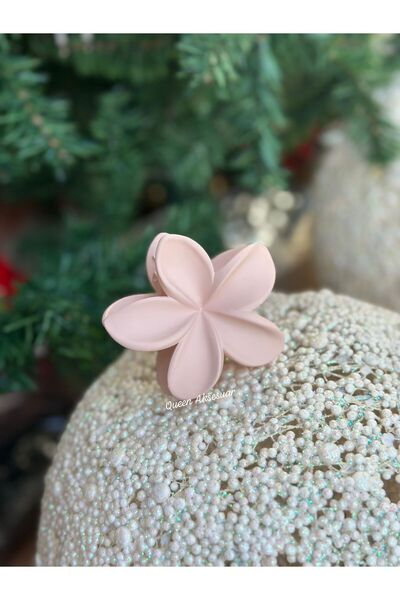 QUEEN AKSESUAR Imported luxury fashion trend matte color powder pink aloha lotus flower women's child buckle large size