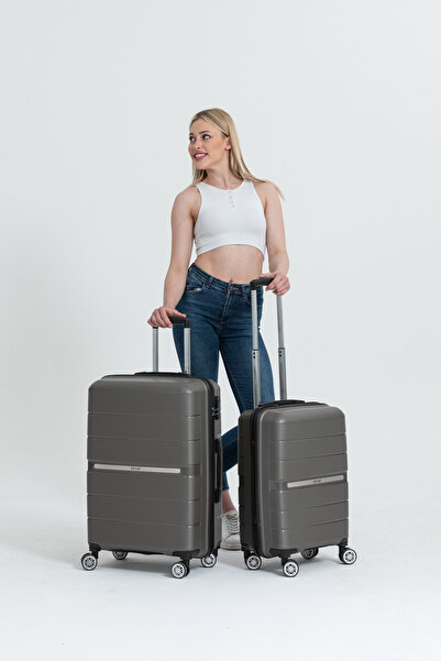 HSR Silikon Kırılmaz [polipropilen) 2'li Valiz Seti Orta Boy + Kabin Boy