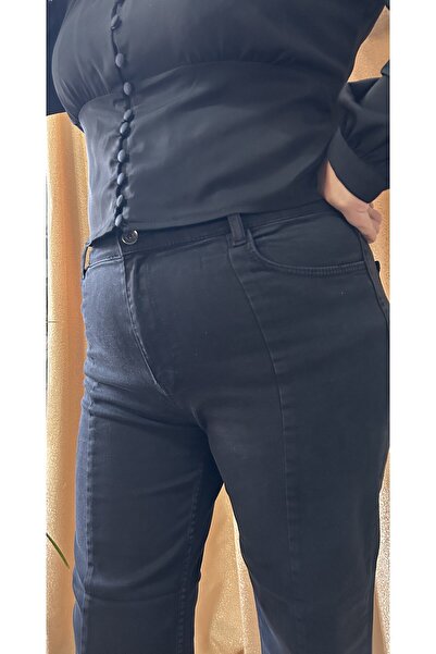 iconPARIS Ön Yırtmaç Detay Büyük Beden Siyah Pantolon (38 Beden-50 Beden)