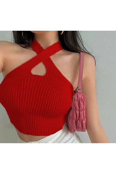 pendkamoda Cross Neck Strap Knitwear Athlete (Color Options)