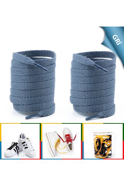 AiryFooT Sports Shoe Laces Nike, Adidas Skechers, Converse Shoe Laces 120 Cm 1 Pair Gray