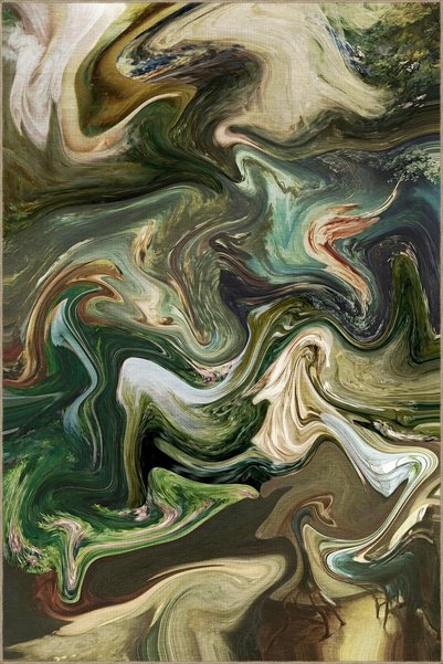 Rugs Modern Halı Green Gray Themed Surrealist Wave Patterned Creative Modern ...