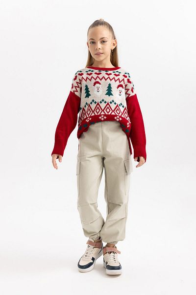 DeFacto Girl's Parachute Cargo Cotton Trousers B4478a823wn