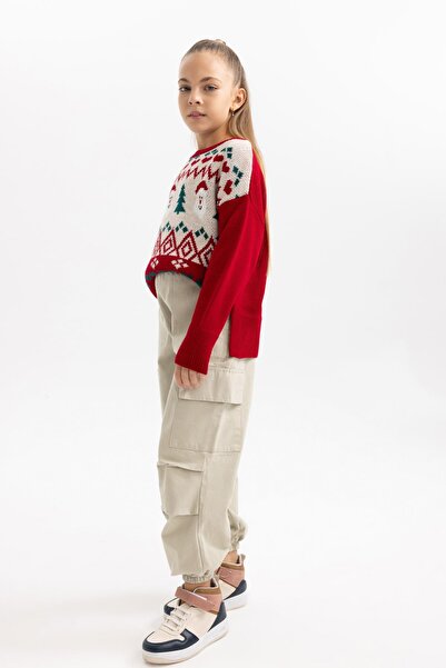 DeFacto Girl's Parachute Cargo Cotton Trousers B4478a823wn