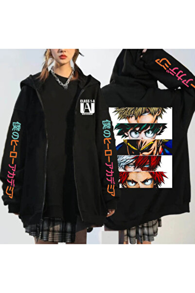 GALASHOP My academia Fermuarlı Hoodie Izuku mimiya Y2k Bakugou Mod81