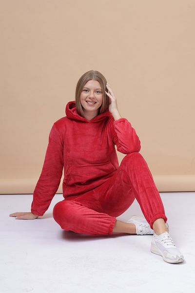mervemoda Γυναικεία φόρμα γυμναστικής υψηλής ποιότητας σε κόκκινο χρώμα