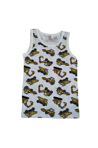 elmas kids Boy's Cotton White Business Vehicle Patterned Athlete Boxer Set