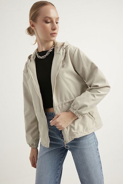 MEECY Cremefarbener Saisonmantel für Damen