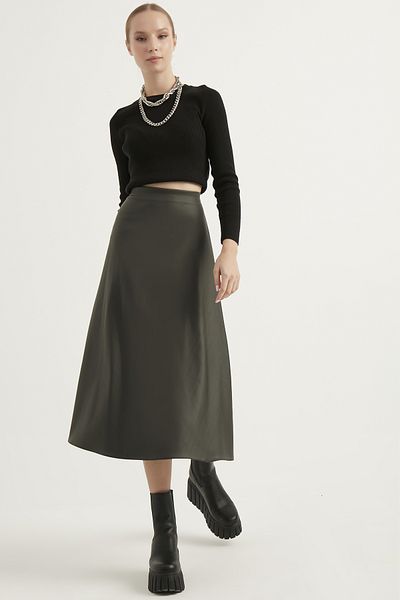 MEECY Damen Lederrock Mevlana Khaki