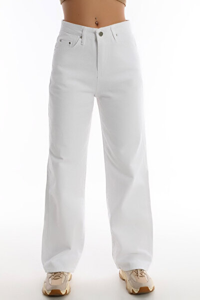 Naliru High Waist Zippered Wide Leg Plaszo Jeans - Loose Fit Jeans
