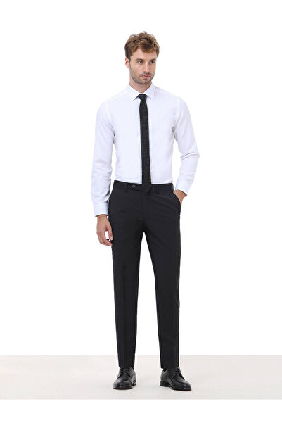 Kip Slim Fit Black Men's Wool Blended Classic Trousers 1PANT-454
