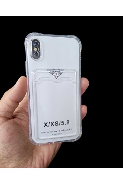 BilişimGo Technology Iphone X / Xs Şeffaf Kartlıklı Köşe Korumalı Silikon Kıl...
